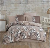 Hobby Çift Kişilik Ranforce Nevresim Takımı Elvira Kahve thumbnail 2