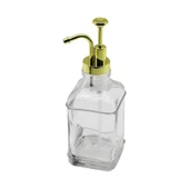 KARE CAM ŞİŞE - ŞEFFAF SIVI SABUNLUK 500ML POMPA - MUSLUK AYRIK MODEL BAŞLI (5365) thumbnail 2