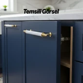 Metal Kulp Mobilya Çekmece Dolap Kapak Kulpu Dayanıklı Kulbu Kulpları 128 mm Gold Beyaz 10 Adet thumbnail 2