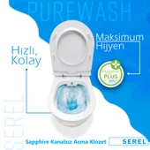 Serel Sapphire Kanalsız Asma Klozet (SP26) + Blaze Slim Yavaş Kapanan Kapak 2'li Set thumbnail 3