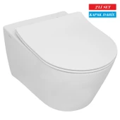 Serel Sapphire Kanalsız Asma Klozet (SP26) + Blaze Slim Yavaş Kapanan Kapak 2'li Set thumbnail 1