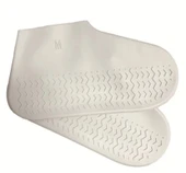 Silikon Ayakkabı Kılıfı Kaymaz Su Kir Geçirmez  M Beden Beyaz thumbnail 2