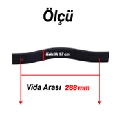 Metal Kulp Çekmece Kolu Kapak Kulpları Mobilya Kulpu Modern Mutfak Dolabı Düz Siyah 288 mm thumbnail 3