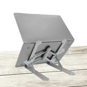 Ayarlanabilir Plastik Dizüstü Destek Tabanı Katlanabilir Taşınabilir Laptop Sehpası Yükseltici (5365) thumbnail 5