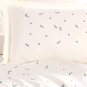 Hobby Çift Kişilik Poplin Premium Nakışlı Nevresim Spring Krem thumbnail 3