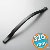 Metal Kulp Çekmece Kolu Kapak Kulpları Mobilya Kulpu Mutfak Dolabı Düz Siyah 320 mm thumbnail 1