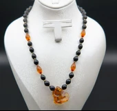 Oltu Taşı ve Kehribar Kadın Kolye sk000140 thumbnail 1