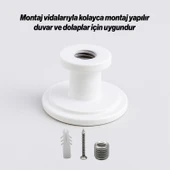 Alex 70 mm Beyaz Askı Portmanto Vestiyer Banyo Mutfak Askısı Askılık Duvar Vidalı Çanta Elbise Asma thumbnail 5