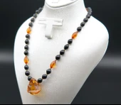 Oltu Taşı ve Kehribar Kadın Kolye sk000140 thumbnail 2