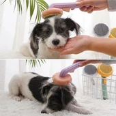 Plastik Yeşil Evcil Hayvan Bakım  Pet Fırçası Çok Amaçlı Pet Fırçası Yeşil (5365) thumbnail 2