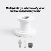 Alex Beyaz Askı Portmanto Vestiyer Banyo Mutfak Askısı Askılık Duvar Vidalı Çanta Elbise Asma thumbnail 4
