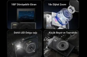 5K UHD 75 MP Dijital Kamera 18X Zoom Retro Tasarım Vlog & Seyahat Fotoğrafçılığı (Siyah) thumbnail 5