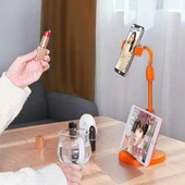 Masa Üstü Tablet ve Telefon Tutucu Plastik Aparat Turuncu Telefon Standı (5365) thumbnail 2