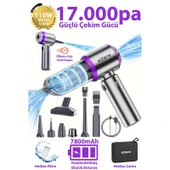 Ezere 17000PA Güçlü Dijital Göstergeli Vakumlu Kablosuz Üflemeli Mini Araç SÜPÜRGESI-(1903) - Gümüş thumbnail 1