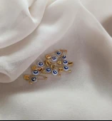 Nazar Boncuklu Sedef  Maşallahlık İğneli 10 Adet 0.6 mm Çeyiz Bohçası İğnesi thumbnail 1