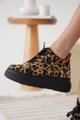 Nerual Kadın Gizli Topuk Siyah Taban Leopar Spor Ayakkabı thumbnail 3
