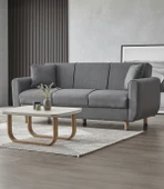 Flavia 3'lü Kanepe Salon, Oturma Odası Yataklı Bazalı Koyu Gri thumbnail 1