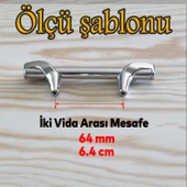 Mobilya Çekmece Mutfak Kapak Dolap Kulpları Kulbu Dolabı Kulpu 64 mm Krom Metal Kulp thumbnail 2