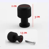 Siyah Tek Vidalı Çizgili Düğme Metal Kulp Çekmece Mobilya Mutfak Dolabı Dolap Kulbu Kulpları thumbnail 3