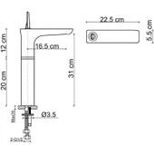 Fontana FK-5123 Yüksek Lavabo Bataryası Mat Rose thumbnail 2