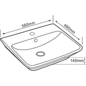 Lena E-3038 Tezgah Üstü Porselen Lavabo thumbnail 2