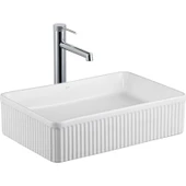 Lena E-W1004MB Tezgah Üstü Lavabo Mat Beyaz thumbnail 1