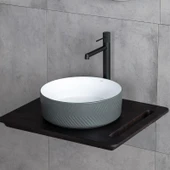 Lena Tezgah Üstü Lavabo (Mat Gri-Beyaz) E-W5002GB thumbnail 2