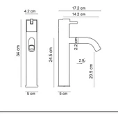 Fontana FA-4022M Fırçalanmış Altın & Mermer Yüksek Lavabo Bataryası thumbnail 2