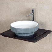 Lena E-W1501MGB Tezgah Üstü Lavabo Mat Gri & Beyaz thumbnail 2