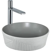 Lena E-W1502MAG Tezgah Üstü Lavabo Mat Gri & Beyaz thumbnail 1