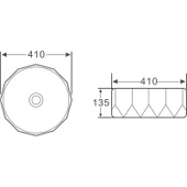 Lena E-2110 Tezgah Üstü Porselen Lavabo thumbnail 2