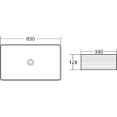 Lena E-2106M4 Tezgah Üstü Porselen Lavabo thumbnail 3