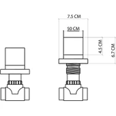 Fontana FSV-201 Ankastre Stop Valf Krom thumbnail 2