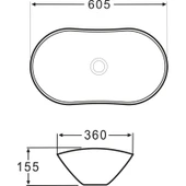 Lena E-2113M5 Tezgah Üstü Porselen Lavabo thumbnail 3