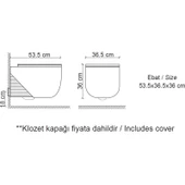 Lena Asma Klozet Kapak Dahil ET-H5110MS Mat Siyah thumbnail 2