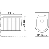 Lena ET-W1000 Asma Klozet Parlak Beyaz thumbnail 4