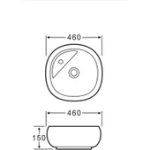 Lena E-2108 Tezgah Üstü Porselen Lavabo thumbnail 2
