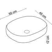 Lena EY-4712 Tezgah Üstü Lavabo Parlak Beyaz thumbnail 2