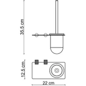 Fontana FY-90104 Mat Altın & Siyah Tuvalet Fırçası thumbnail 2