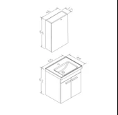 Orka Enez 65 cm İrony Banyo Dolabı Takımı thumbnail 3