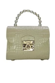 Vos Versa Kadın Gold Zincir Askılı El ve Omuz Çanta Krokodil Desenli thumbnail 6