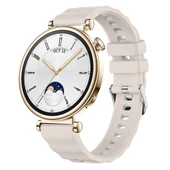 Sneezy Huawei Watch GT4 41mm İle Uyumlu SoftFlex Metal Tokalı Spor Silikon Akıllı Saat Kordonu  Starlight thumbnail 1