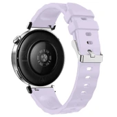 Sneezy Huawei Watch GT5 41mm İle Uyumlu SoftFlex Metal Tokalı Spor Silikon Akıllı Saat Kordonu  Lila thumbnail 2