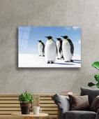 Penguen Hayvan Cam Tablo 4mm Dayanıklı Temperli Cam thumbnail 2