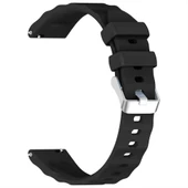 Sneezy Huawei Watch GT4 41mm İle Uyumlu SoftFlex Metal Tokalı Spor Silikon Akıllı Saat Kordonu  Siyah thumbnail 4