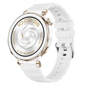 Sneezy Huawei Watch GT5 Pro 42mm İle Uyumlu SoftFlex Metal Tokalı Spor Silikon Akıllı Saat Kordonu  Beyaz thumbnail 1