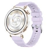 Sneezy Huawei Watch GT5 Pro 42mm İle Uyumlu SoftFlex Metal Tokalı Spor Silikon Akıllı Saat Kordonu  Lila thumbnail 1