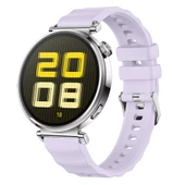 Sneezy Huawei Watch GT5 41mm İle Uyumlu SoftFlex Metal Tokalı Spor Silikon Akıllı Saat Kordonu  Lila thumbnail 1