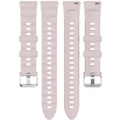 Sneezy Huawei Watch GT5 41mm İle Uyumlu SoftFlex Metal Tokalı Spor Silikon Akıllı Saat Kordonu  Pudra thumbnail 6