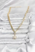 Gold Renk Pirinç Yıldız Model Kadın Kolye - EBJ251115W38369 thumbnail 2